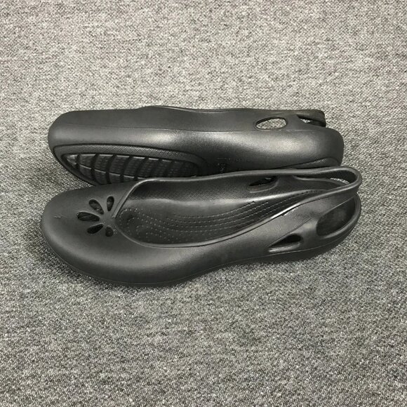 NWOT Crocs Black Slip On Slingback Sandals Ballet Flats Shoes Womens Size 11 - Picture 1 of 7